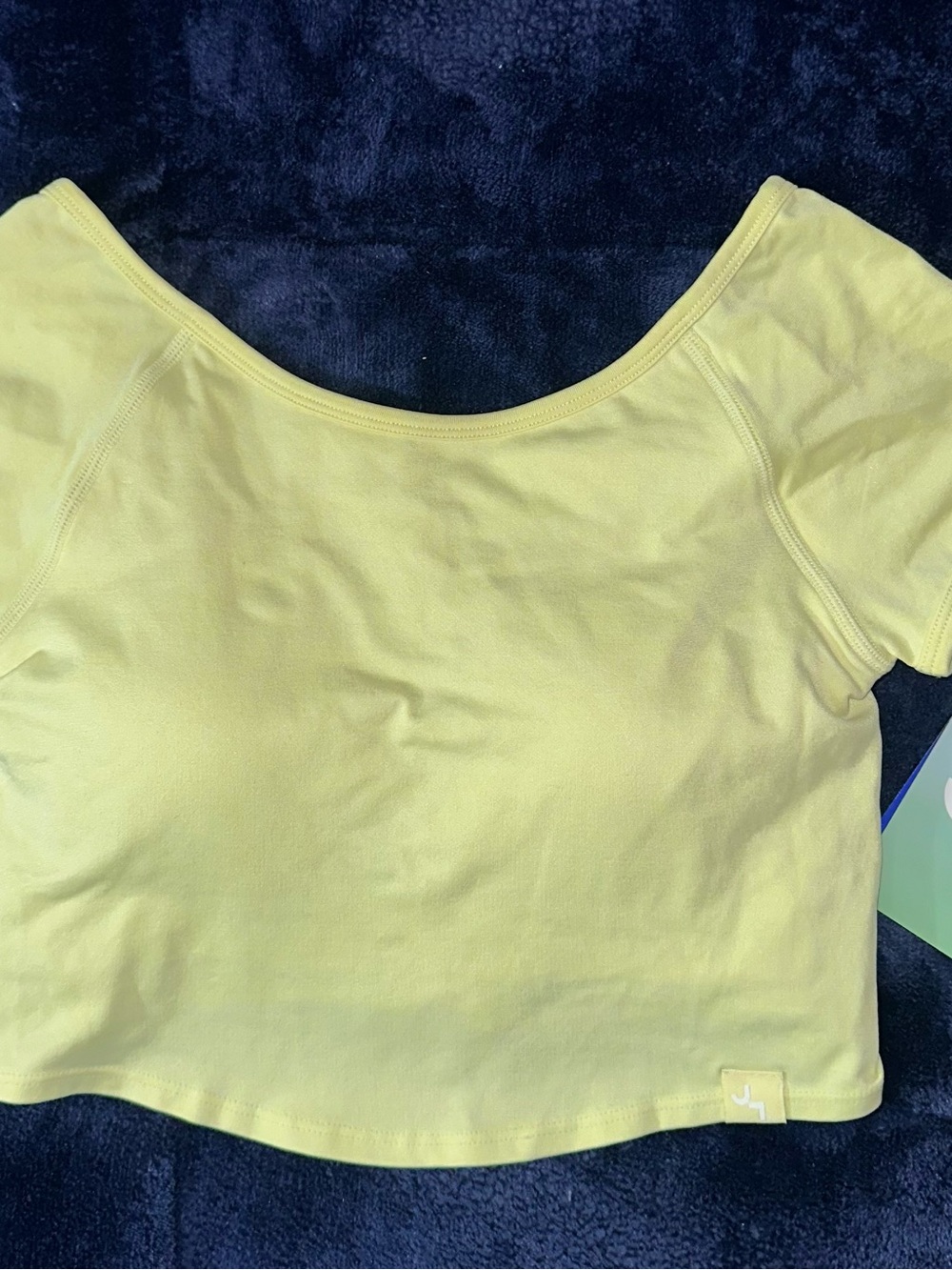 JoyLab Light Yellow Scoop Neck Crop Top